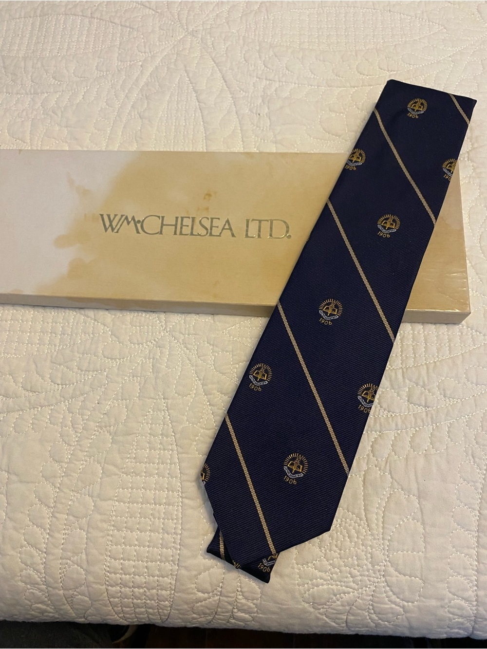 WM-CHELSEA LTD. Men's Navy and Gold Tie
Kinkaid School Houston Tx